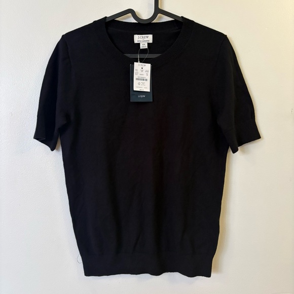J.Crew Cotton-Cashmere Short Sleeve Sweater Black XS NWT - Picture 9 of 10
